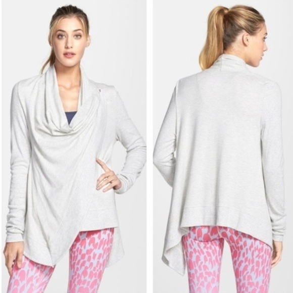 ALO Yoga Sweaters - Alo Yoga Peak Grey Wrap Draped Cardigan Jacket Sweater